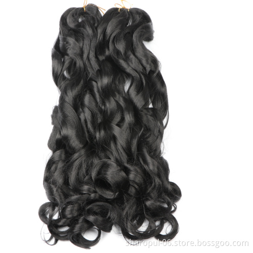 Crochet braids hair extension 14inch 24inch 150gram yaki silk Wavy box braid synthetic French spiral deep curl braiding hair